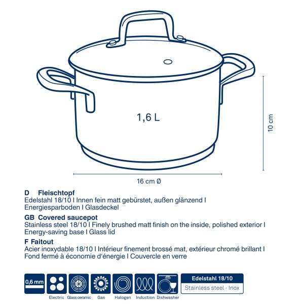 KELA LONAC S POKLOPCEM FLAVORIA, 1,6l NEHRĐAJUĆI ČELIK 18/10 SREBRNA - Slika 5
