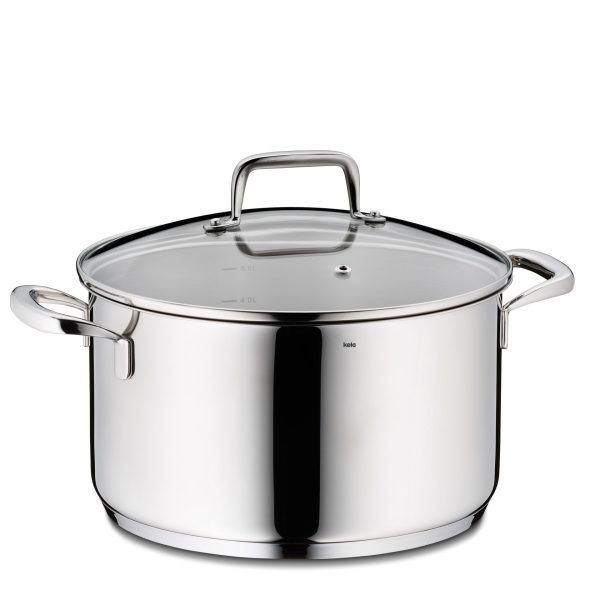 KELA POT WITH FLAVORIA LID, 5.5l STAINLESS STEEL 18/10 SILVER