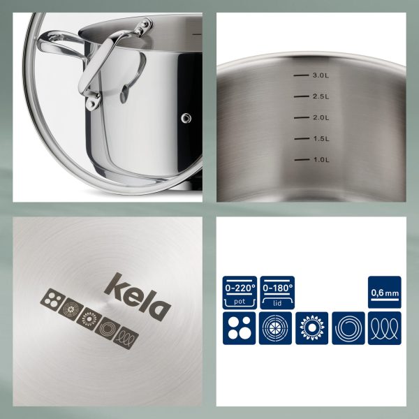 KELA POT WITH FLAVORIA LID, 5.5l STAINLESS STEEL 18/10 SILVER - Image 4