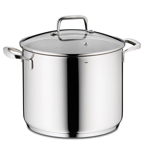KELA POT WITH FLAVORIA LID, 8l STAINLESS STEEL 18/10 SILVER