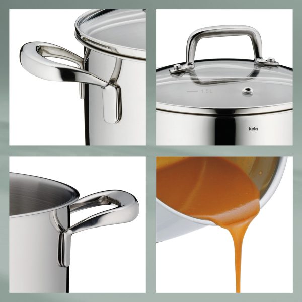 KELA POT WITH FLAVORIA LID, 8l STAINLESS STEEL 18/10 SILVER - Image 3