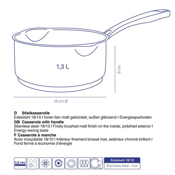 KELA POT WITH FLAVORIA HANDLE, 1.3l STAINLESS STEEL 18/10 SILVER - Image 5