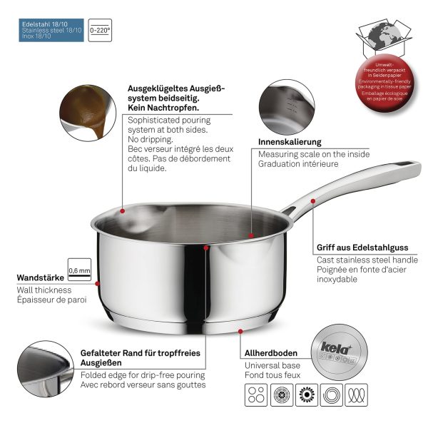 KELA POT WITH FLAVORIA HANDLE, 1.3l STAINLESS STEEL 18/10 SILVER - Image 8