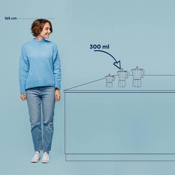 KELA KAFETIJERA ITALIA, 300ml ALUMINIJ MAT SREBRNA - Slika 6