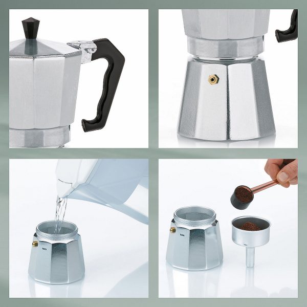 KELA KAFETIJERA ITALIA, 450ml ALUMINIJ MAT SREBRNA - Slika 3