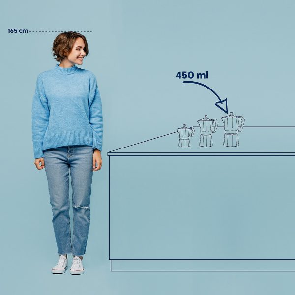 KELA KAFETIJERA ITALIA, 450ml ALUMINIJ MAT SREBRNA - Slika 6