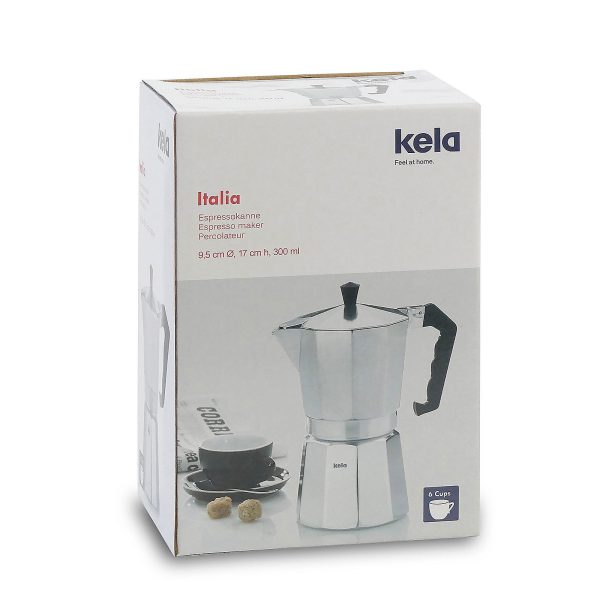 KELA KAFETIJERA ITALIA, 450ml ALUMINIJ MAT SREBRNA - Slika 9