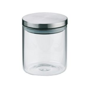 KELA GLASS CONTAINER WITH METAL LID COPPER, 0.6 L