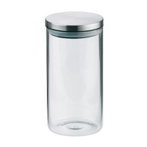 KELA GLASS CONTAINER WITH COPPER METAL LID, 1.1 L