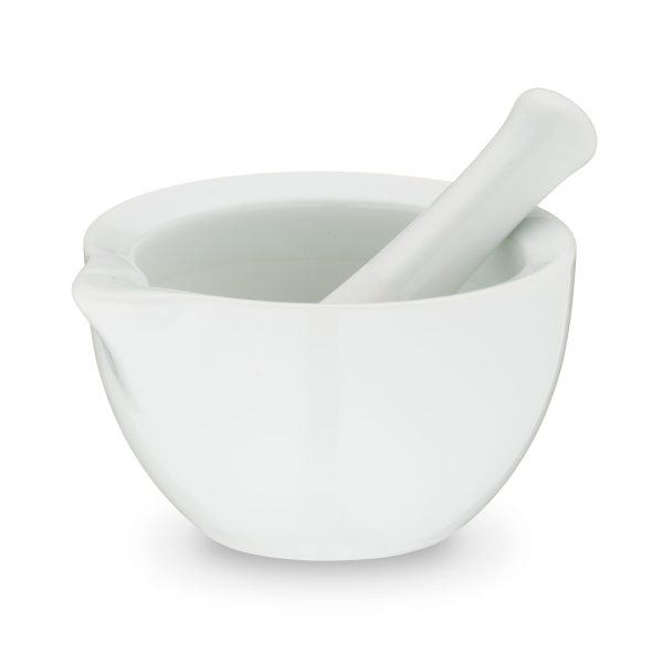 KELA MUZAR AND PACO PESTLE, 6x10cm WHITE PORCELAIN