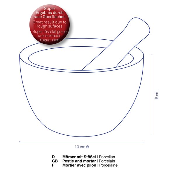 KELA MUZAR AND PACO PESTLE, 6x10cm WHITE PORCELAIN - Image 3