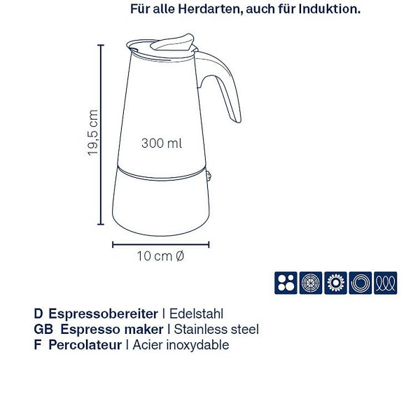 KELA KAFETIJERA FERRARA, 300ml NEHRĐAJUĆI ČELIK CRNA - Slika 6