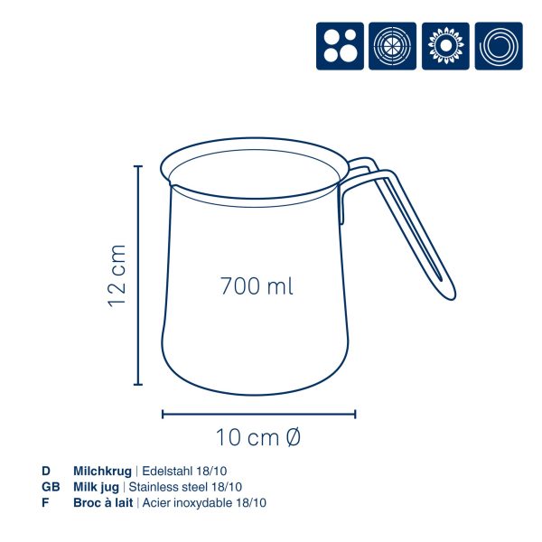 KELA MILK POT HERTA, 0.7l STAINLESS STEEL 18/10 MAT SILVER - Image 5