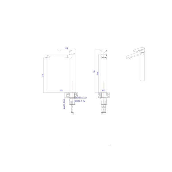 INTER CERAMIC VISOKA SLAVINA ZA UMIVAONIK TORINO SS304 MAT CRNA - Slika 4