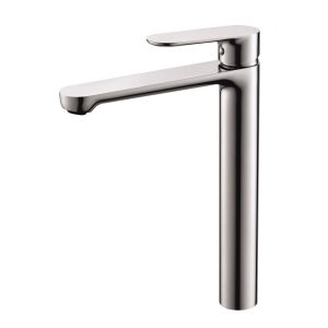 INTER CERAMIC TALL BASIN FLUID CHROME