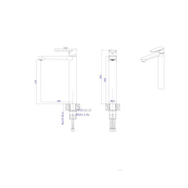 INTER CERAMIC VISOKA SLAVINA ZA UMIVAONIK VENICE SS304 GUN GREY - Slika 7