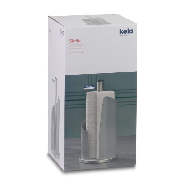 KELA PAPER ROLL HOLDER STELLA 32X15 CM, METAL, GRAY - Image 6