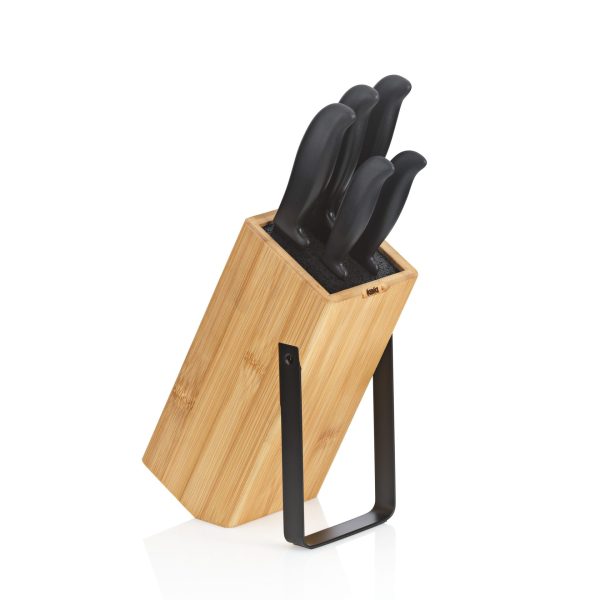 KELA BLOK ZA NOŽEVE KIRIL, 20x10x24cm BAMBUS CRNA - Slika 7