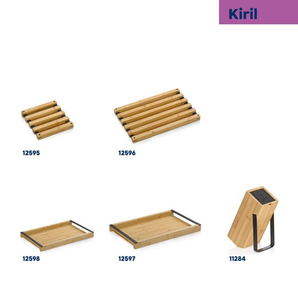 KELA BLOK ZA NOŽEVE KIRIL, 20x10x24cm BAMBUS CRNA - Slika 10