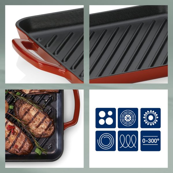 KELA GRILL PLATE CALIDO, 35x25x2cm WROUGHT IRON, RED - Image 3