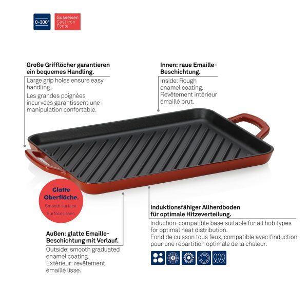 KELA GRILL PLATE CALIDO, 35x25x2cm WROUGHT IRON, RED - Image 8