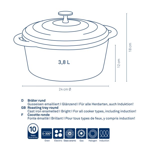KELA ROUND BAKE CALIDO, 3.8l GUSANO IRON RED - Image 5