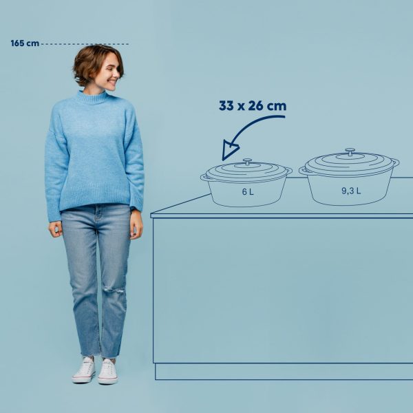 KELA OVALNI PEKAČ CALIDO, 6l GUSANO ŽELJEZO CRVENA - Slika 5