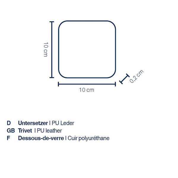 KELA SET PODMETAČA ZA ČAŠU KIMARA, 10x10x0,2cm PU-KOŽA BIJELA 4/1 - Slika 3