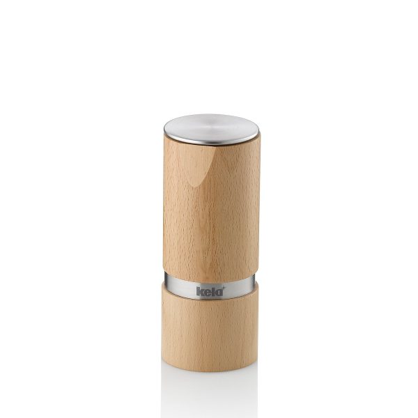 KELA KAURI SALT AND PEPPER GRINDER, 13x5.5cm BEECH LIGHT BROWN
