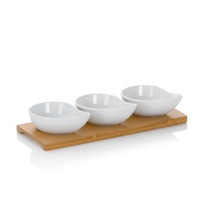 KELA SET OF PHILIPP SERVING BOWL, 26x10x4.5cm WHITE PORCELAIN 4/1