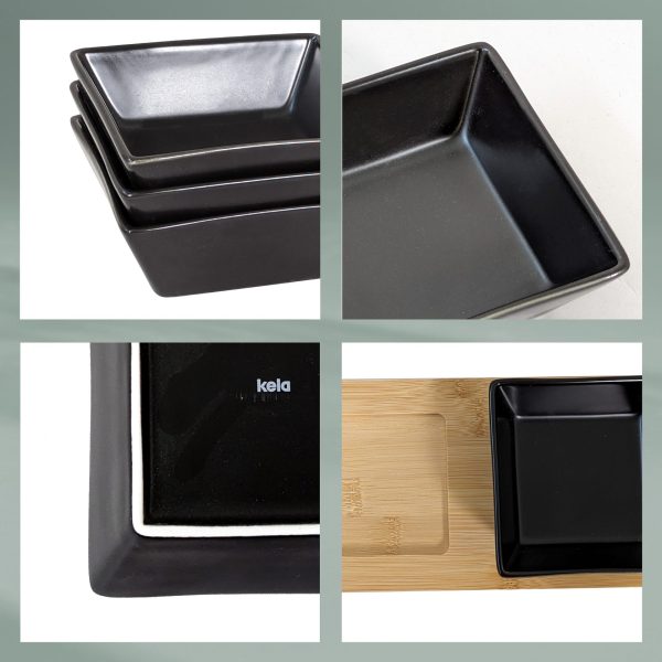 KELA SET OF PHILIP SERVING BOWL, 33.5x12x5cm BLACK PORCELAIN 4/1 - Image 3