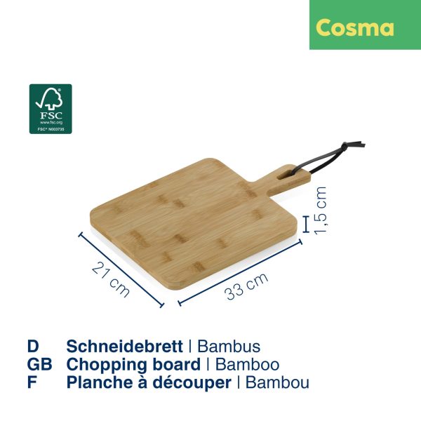 KELA COSMA CUTTING BOARD, 33x21x1.5cm BAMBOO LIGHT BROWN - Image 4