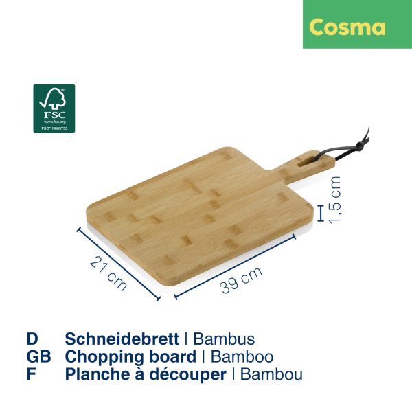 KELA COSMA CUTTING BOARD, 39x21x1.5cm BAMBOO LIGHT BROWN - Image 4