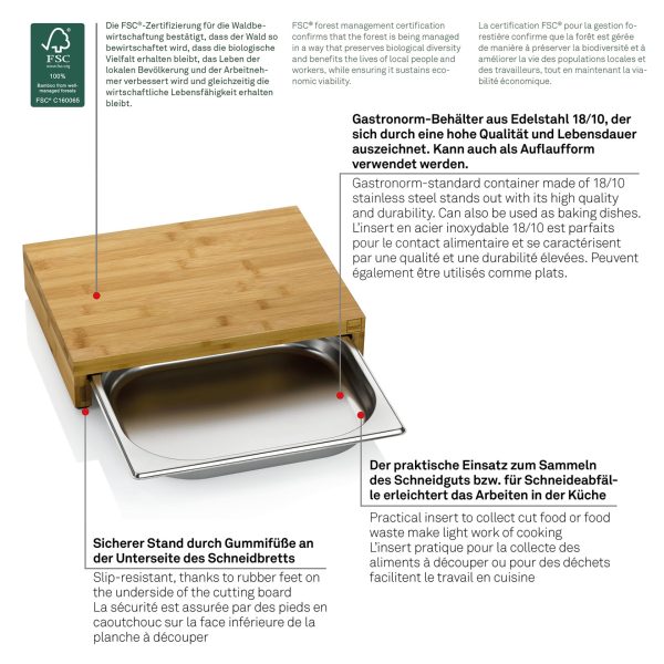 KELA CUTTING BOARD KENINA, 36x27x7cm BAMBOO LIGHT BROWN - Image 8