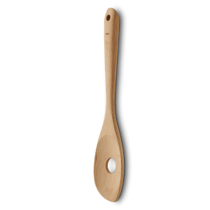 COOKING POT WITH CALLA HOLE, 30.5x7x1.5cm BEECH LIGHT BROWN