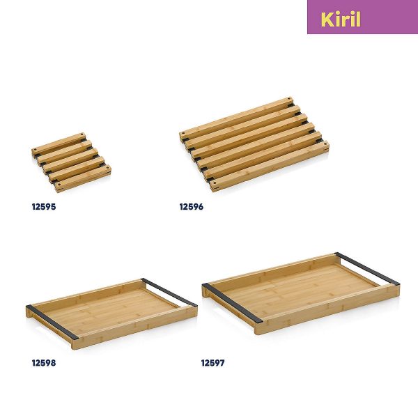 KELA PODMETAČ ZA LONAC KIRIL, 38x24x3cm BAMBUS CRNA - Slika 9