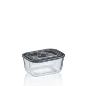 KELA FIREPROOF FOOD CONTAINER WITH LID AURELIA, 0.4l TRANSPARENT GLASS
