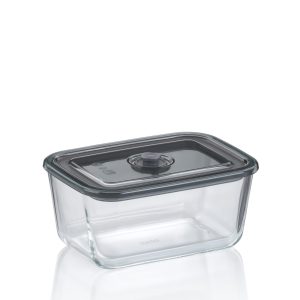 KELA FIREPROOF FOOD CONTAINER WITH LID AURELIA, 1.4l TRANSPARENT GLASS