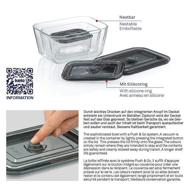 KELA FIREPROOF FOOD CONTAINER WITH LID AURELIA, 2.5l TRANSPARENT GLASS - Image 9