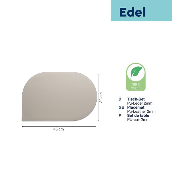 KELA PODMETAČ ZA STOL EDEL, 45x30x0,17cm PU-KOŽA BEŽ - Slika 4
