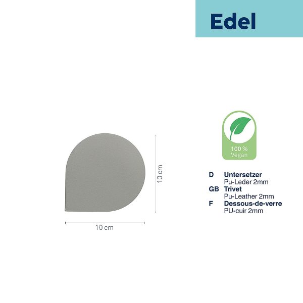 KELA COAST SET FOR EDEL, 10x10x0.17cm PU-LEATHER LIGHT GRAY 4/1 - Image 4