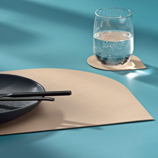 KELA SET OF COASTERS FOR EDEL, 10x10x0.17cm PU-LEATHER BEIGE 4/1 - Image 5
