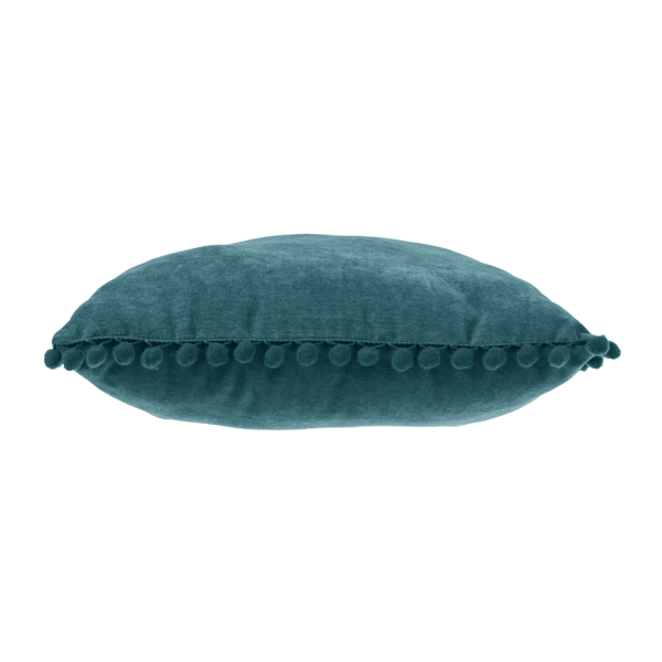 ATMOSPHERA DECORATIVE PILLOW WITH POMPOMS 40X40CM POLYESTER/POLYAMIDE BLUE-GREEN - Image 6