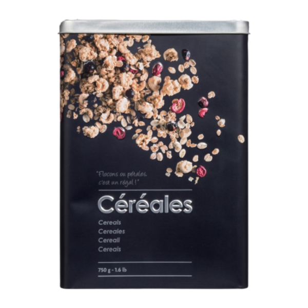 FIVE CEREAL BOX EMBOSSED 3D 18X10X24.5CM METAL BLACK - Image 7