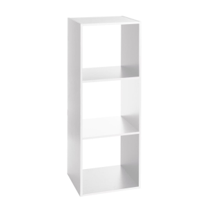 FIVE SHELF 3 OPENINGS MODULE 34.5X32X100.5CM WHITE VENEER