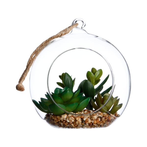 ATMOSPHERA ARTIFICIAL FLOWERS IN GLASS 14X17CM GLASS/PE MULTICOLOR - Image 5