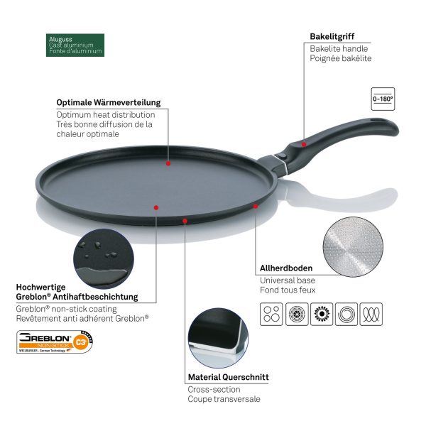 KELA PANCAKE PAN KERROS, 1.5x28cm CAST ALUMINUM BLACK - Image 8