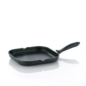KELA RECTANGULAR GRILL PAN KERROS, 28x28x4cm CAST ALUMINUM BLACK