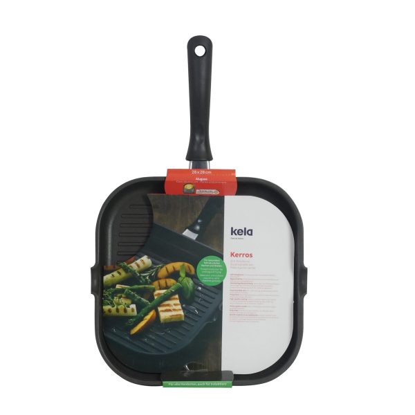 KELA PRAVOKUTNA GRILL TAVA KERROS, 28x28x4cm LIJEVANI ALUMINIJ CRNA - Slika 9
