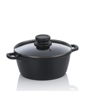 KELA POT WITH LID ATURA, 1.7l CAST ALUMINUM BLACK